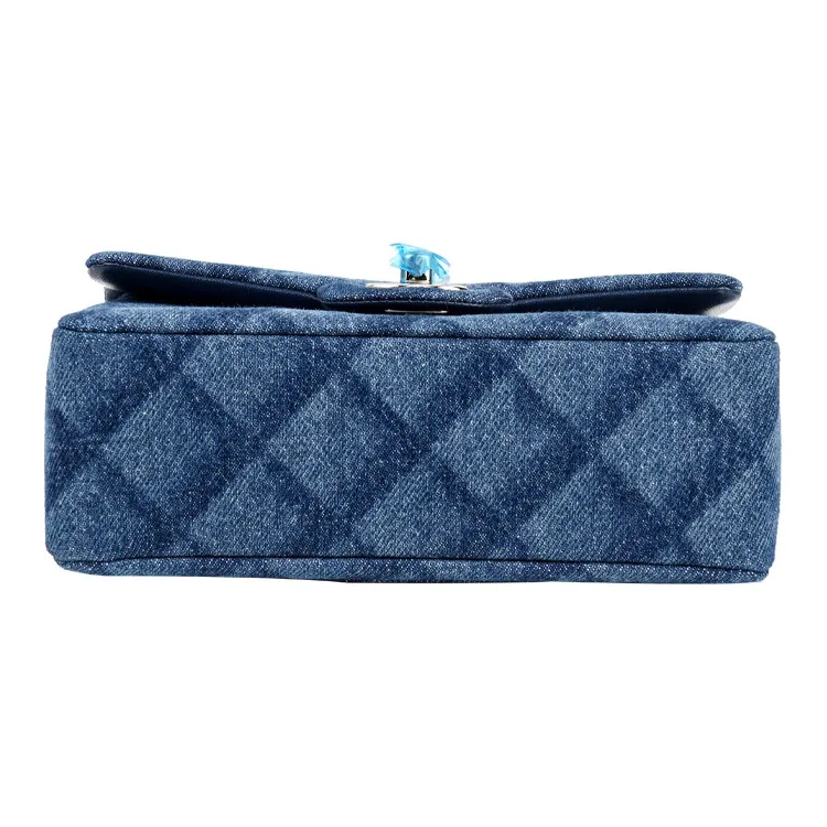 CHANEL Classic Flap CF Denim Flap Bag, Crossbody Bag, Shoulder Bag Mini Women's Blue-3