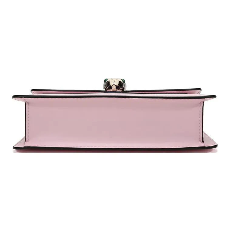 BVLGARI Serpenti Forever Series Calfskin Chain Bag, Flap Bag, Shoulder Bag Women's Rose-3