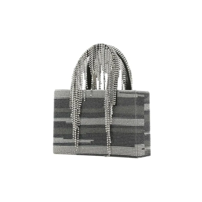 KARA Embellished Fringed Top Handle Bag-1
