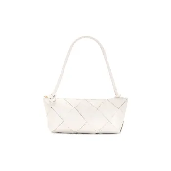 Bottega Veneta ARCO Leather Tote Mahjong Bag Handbag Shoulder Bag Small Size Women's Chalk White