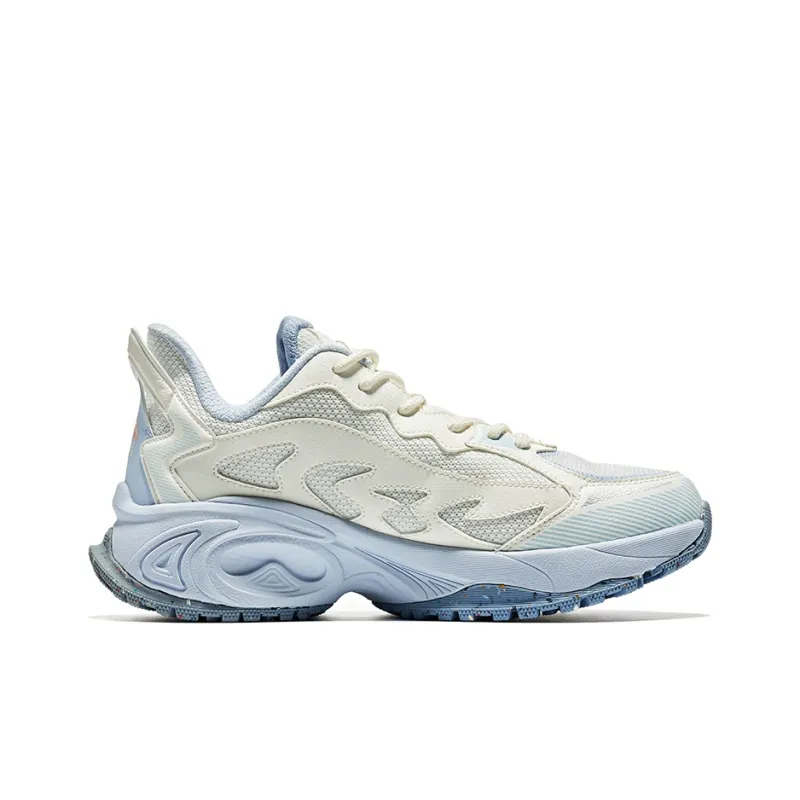 Erke Casual Shoes Women's Low Top Microcrystal White/Light Gray Blue-1
