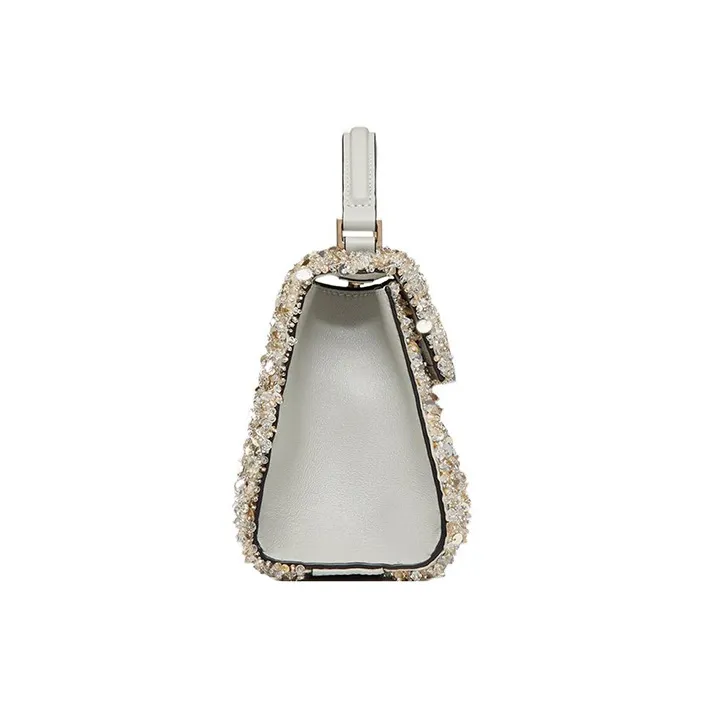 Valentino VSLING 3D Embroidery Shoulder Bag Crossbody Bag Handbag Mini Women's White-3