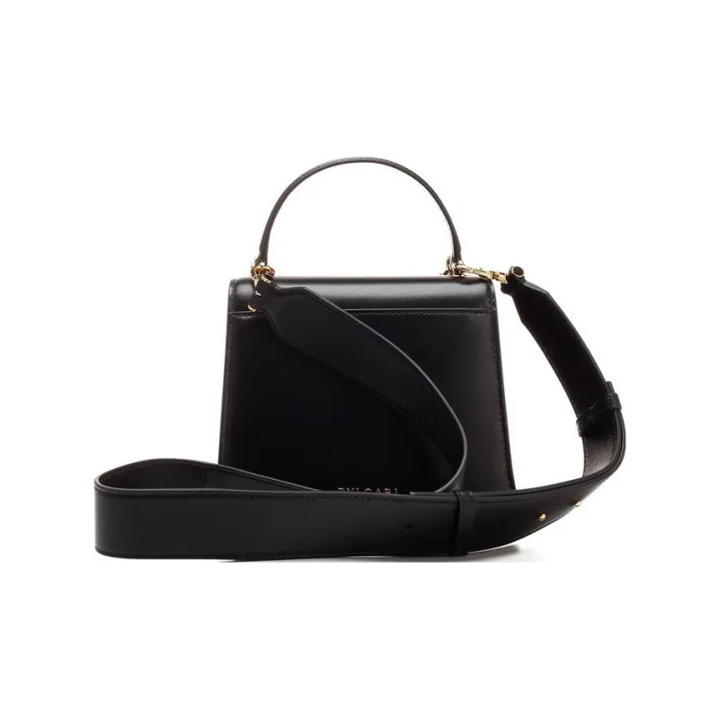 BVLGARI Sheepskin Shoulder Bag, Crossbody Bag, Handbag Regular Women's Black-3