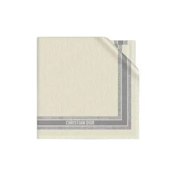DIOR Wool Cashmere Square Scarf Women's Ecru