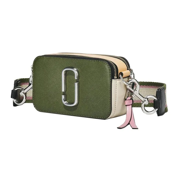MARC JACOBS Snapshot Leather Crossbody Bag, Shoulder Bag Women's Green-1