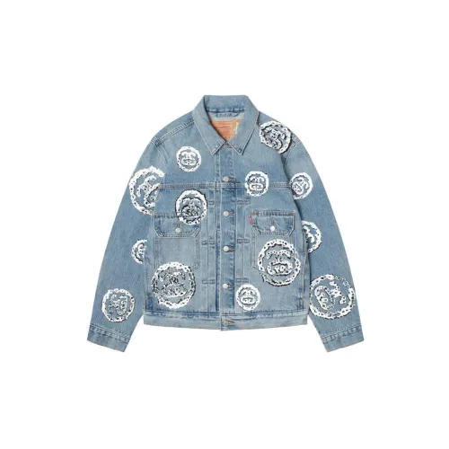 Stussy Denim Jackets Unisex Light Blue