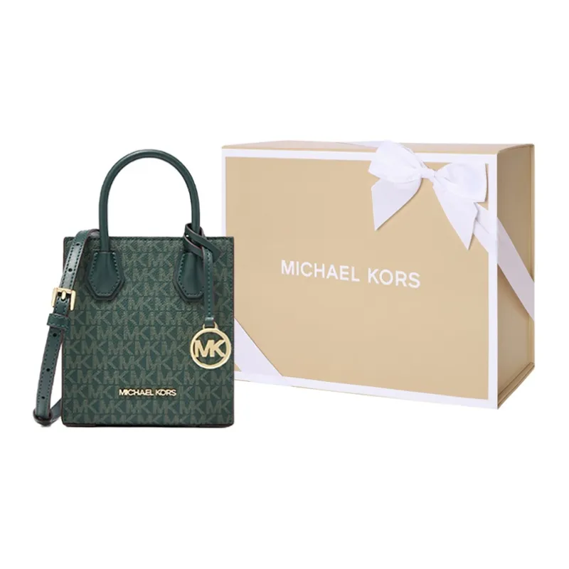 MICHAEL KORS Mercer Cow Leather Trunk Bag Shoulder Bag Crossbody Bag Handbag Mini Women's Dark Green-0