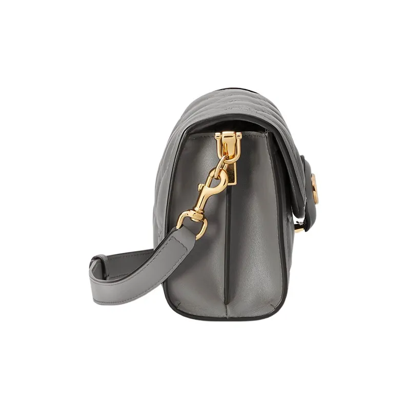 GUCCI GG Matelassé Leather WOC Baguette Bag Shoulder Bag Crossbody Bag Women's Gray-2