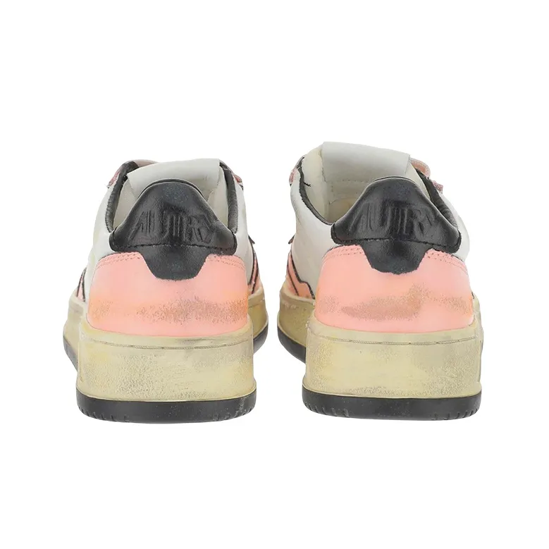 AUTRY Medalist Super Vintage Low Leather Sneakers 'White Pink Black' Women's-4