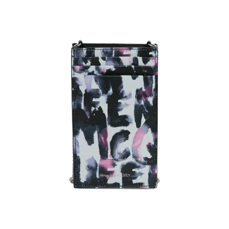 Alexander McQueen Printed Cow Leather One Shoulder Crossbody Cell Phone Pouch Women's Multicolor-2