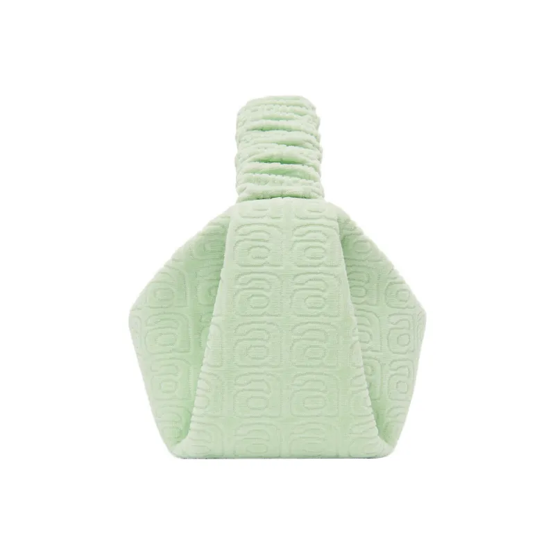 Alexander Wang Scrunchie Velour Handbag Small Size Women's Light Green-1