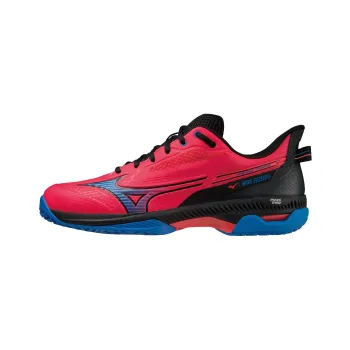 Mizuno Wave Exceed 5 OC Cushioning, Slip Resistant, And Abrasion Resistant Low Top Tennis Shoes Red Blue Black