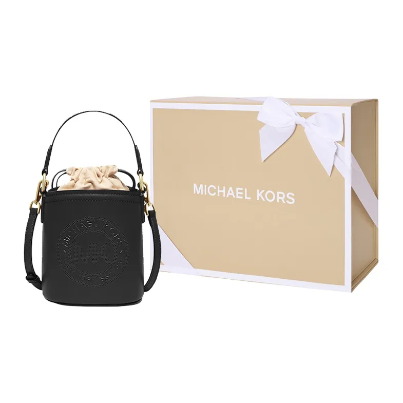 MICHAEL KORS Aidy Cow Leather Bucket Bag Handbag Shoulder Bag Crossbody Bag Small Size Women's Black-4