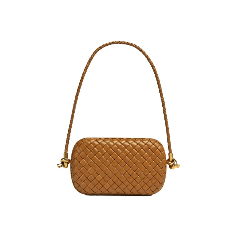 Bottega Veneta KNOT Lamb Leather Evening Party Bag Handbag Shoulder Bag Women's Camel-0