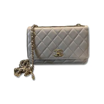 CHANEL Trendy CcWOC Lambskin Wallet, Shoulder Bag, Crossbody Bag Women's Gray