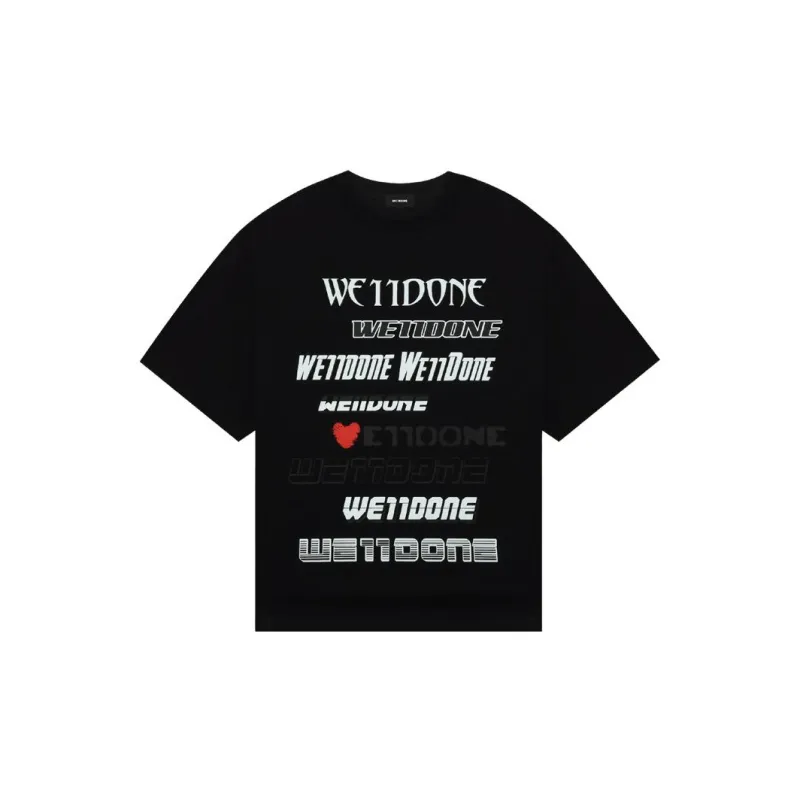 WE11DONE Logo print Cotton T shirt-0