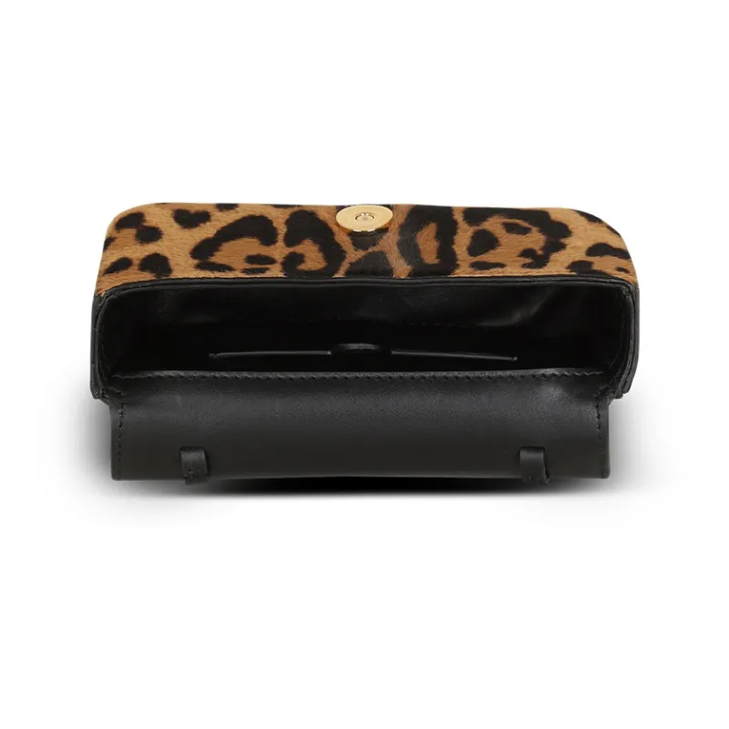 BALMAIN B-BUZZ Lambskin Handbag Shoulder Bag Crossbody Bag Mini Women's Leopard Print-3