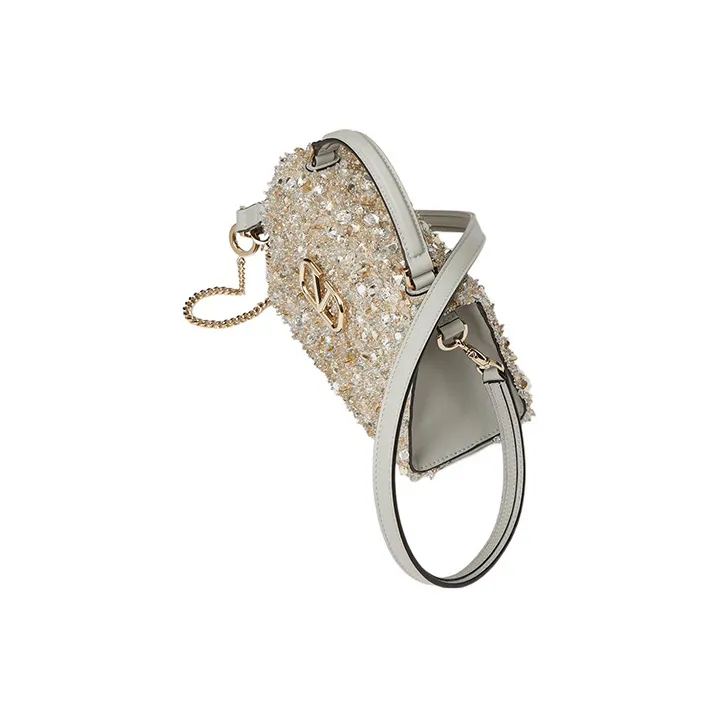 Valentino VSLING 3D Embroidery Shoulder Bag Crossbody Bag Handbag Mini Women's White-2