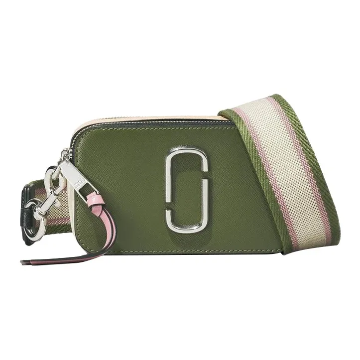MARC JACOBS Snapshot Leather Crossbody Bag, Shoulder Bag Women's Green-0