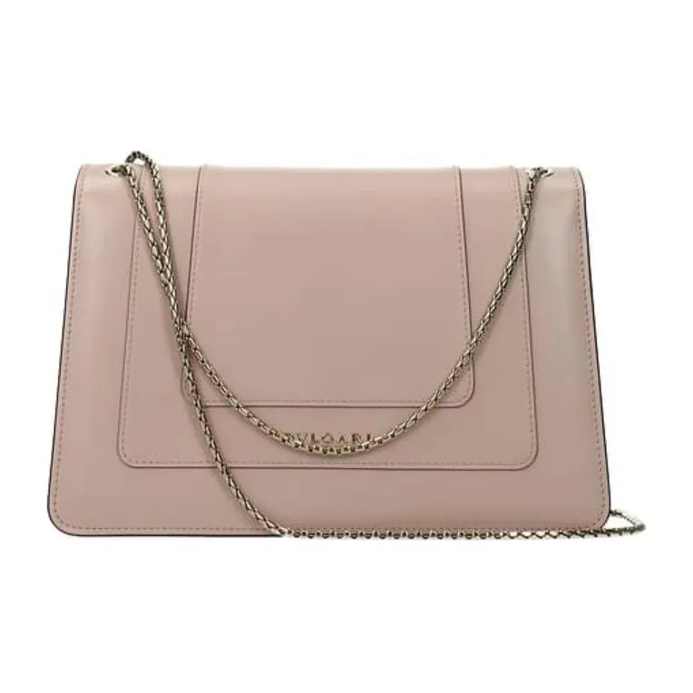 BVLGARI Serpenti Forever Calfskin Snake Head Bag Handbag Shoulder Bag Women's Pink-2