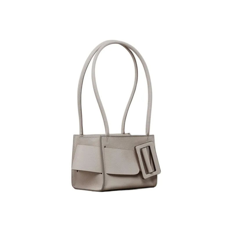 BOYY Natural Grain Calfskin Handbag, Shoulder Bag Women's Gray White-1