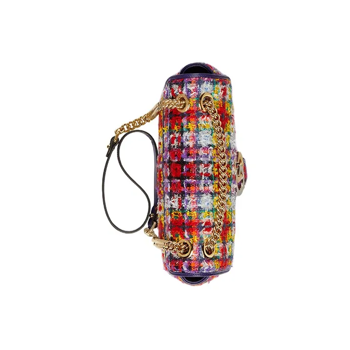 GUCCI Marmont Tweed Crossbody Bag Shoulder Bag Women's Multicolor-4