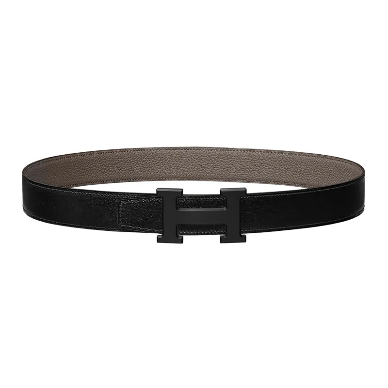 HERMES Epsom Calfskin Leather Belts Women's Black Width  3.2cm-0