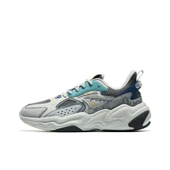 Erke Casual Shoes Men Low Top White Dew Gray/Deep Cool Gray