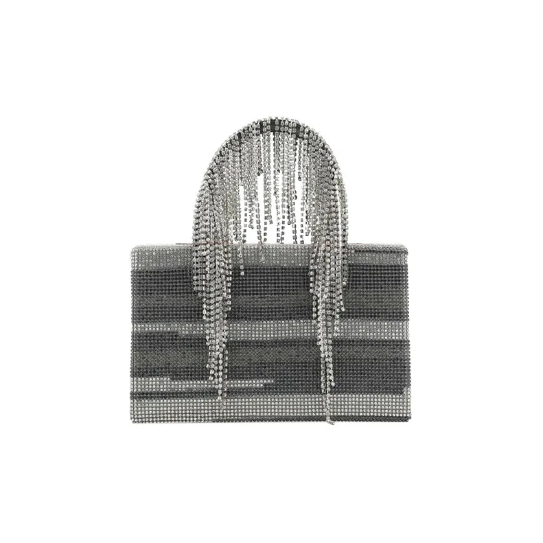 KARA Embellished Fringed Top Handle Bag-0