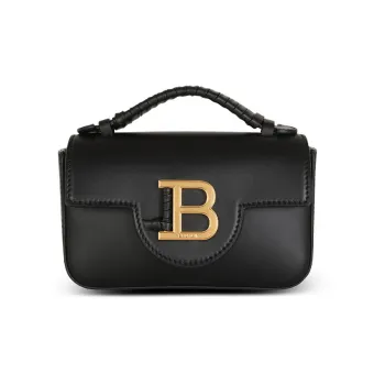 BALMAIN B BUZZ Smooth Leather Handbag, Shoulder Bag, Crossbody Bag Mini Women's Black