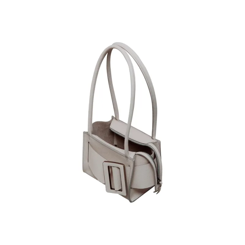 BOYY Natural Grain Calfskin Handbag, Shoulder Bag Women's Gray White-4