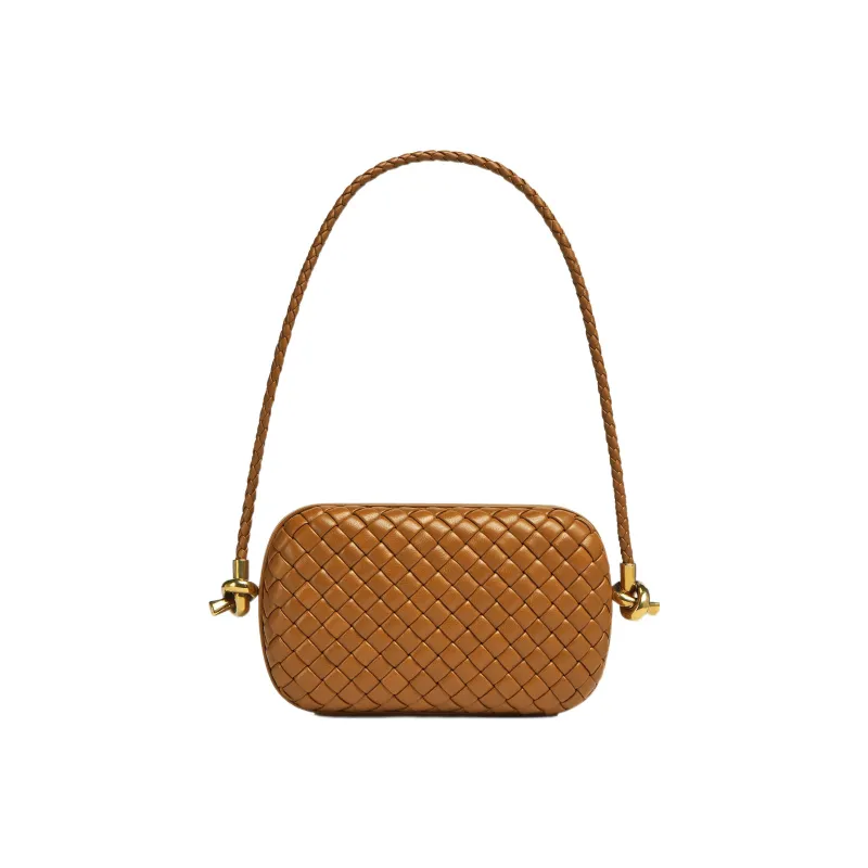 Bottega Veneta KNOT Lamb Leather Evening Party Bag Handbag Shoulder Bag Women's Camel-1
