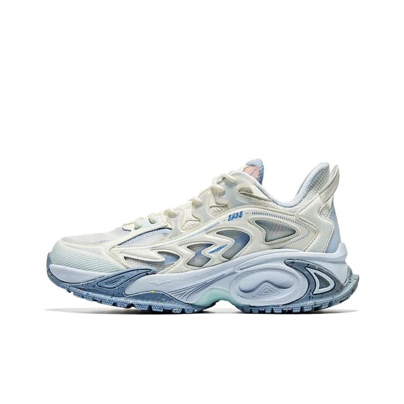 Erke Casual Shoes Women's Low Top Microcrystal White/Light Gray Blue-0