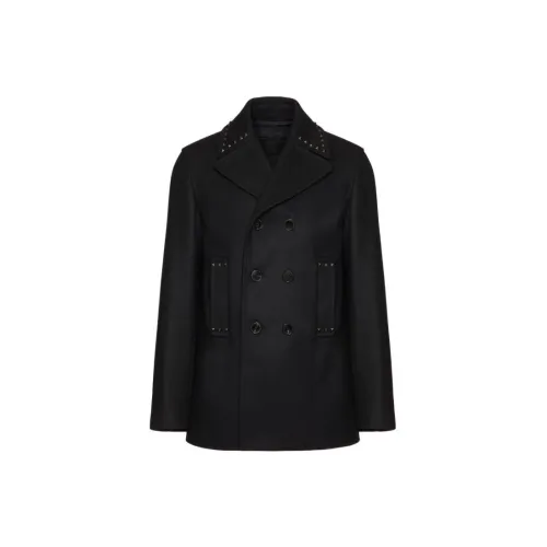 Valentino Coats Men Black