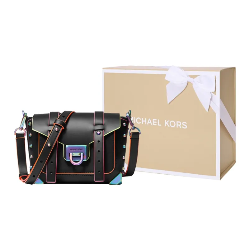 MICHAEL KORS Manhattan Cow Leather Satchel Bag, Crossbody Bag, Shoulder Bag Women's Black-8