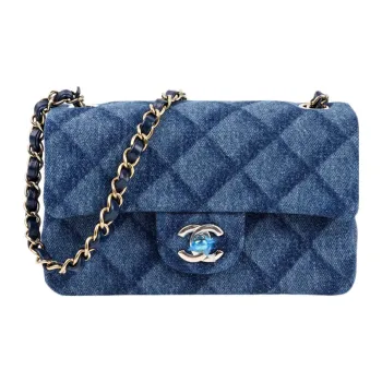 CHANEL Classic Flap CF Denim Flap Bag, Crossbody Bag, Shoulder Bag Mini Women's Blue