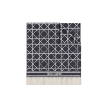 DIOR Patterned Frayed Edge Scarf