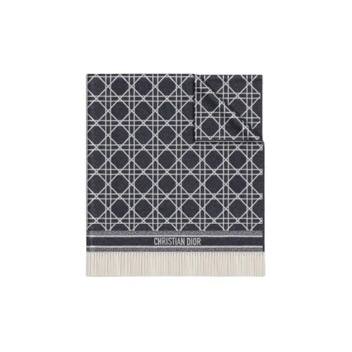 DIOR Patterned Frayed Edge Scarf
