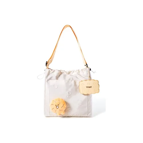 Sound For Life Nylon Fabric Cheese Cookie Bag Portable Crossbody Bag Shoulder Bag Large Size Women's White