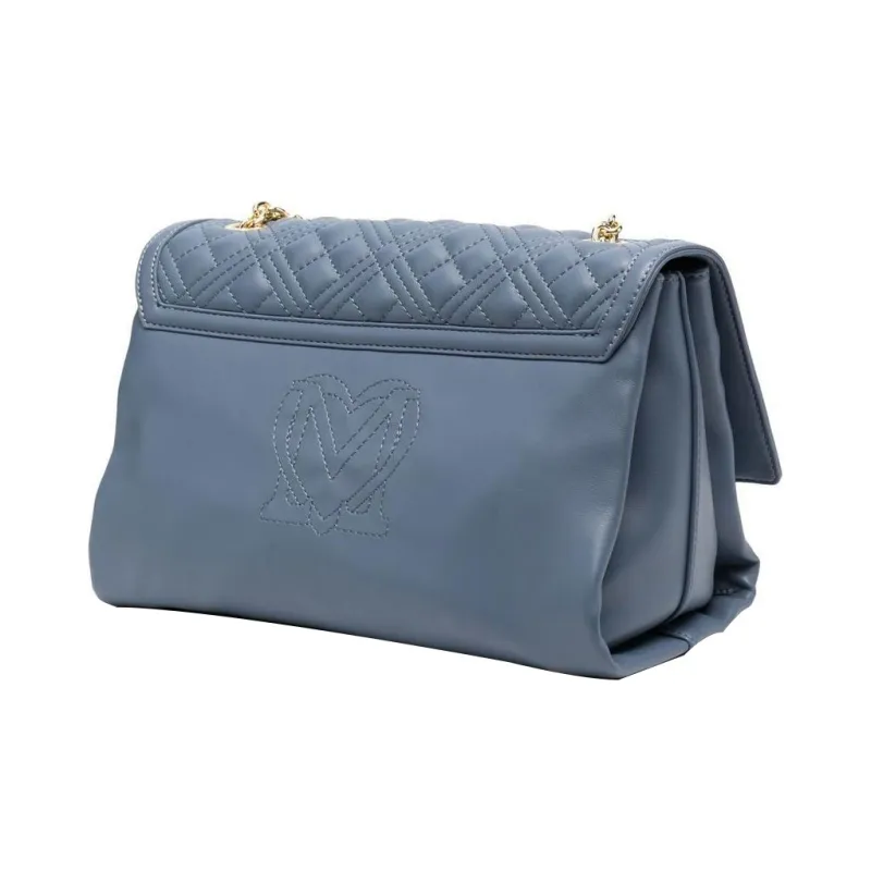 LOVE MOSCHINO Polyurethane Shoulder Bag Crossbody Bag Women's Blue-1