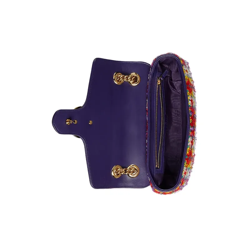 GUCCI Marmont Tweed Crossbody Bag Shoulder Bag Women's Multicolor-5