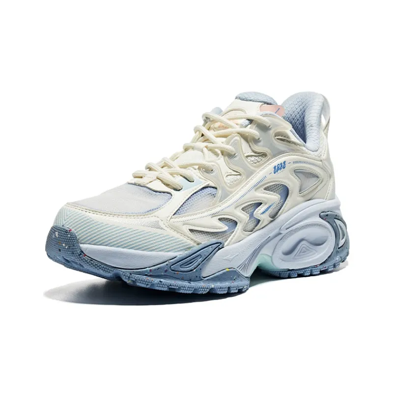 Erke Casual Shoes Women's Low Top Microcrystal White/Light Gray Blue-2