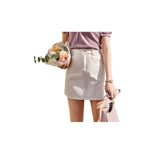 Olrain Casual Short Skirts Women's White