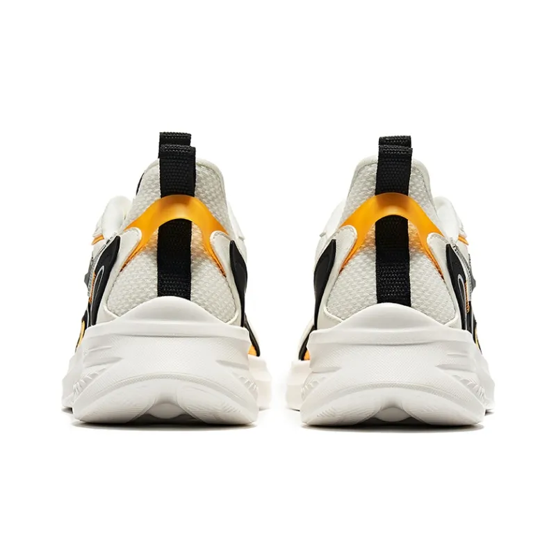 Erke Anti Slip And Wear Resistant Lightweight Low Top Running Shoes Men's White Black Regular-3