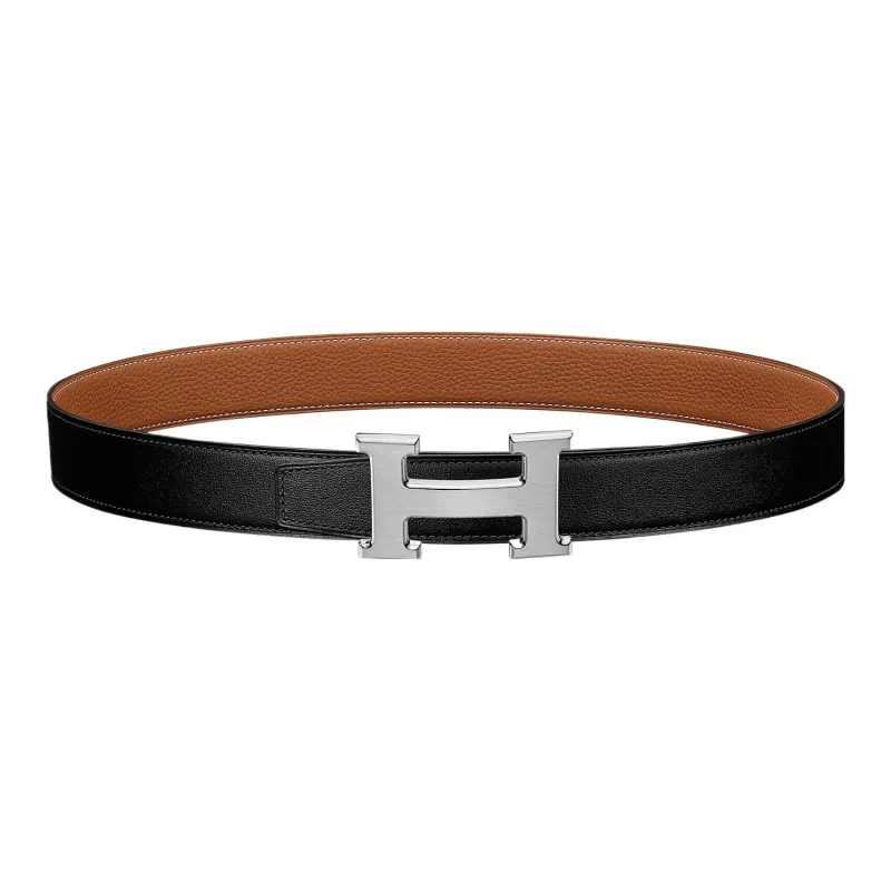 HERMES H Belt Buckle & Reversible Leather Strap 32mm-0