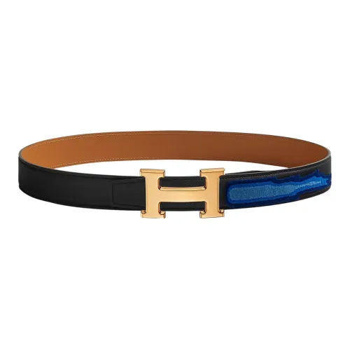 HERMES Leather Belts Women's Black/Brown