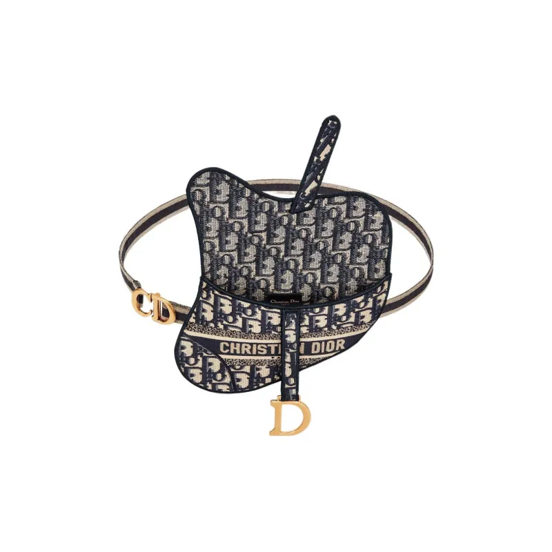 DIOR Saddle Leather Saddle Bags Crossbody Bags Fanny Pack Women's Blue-2