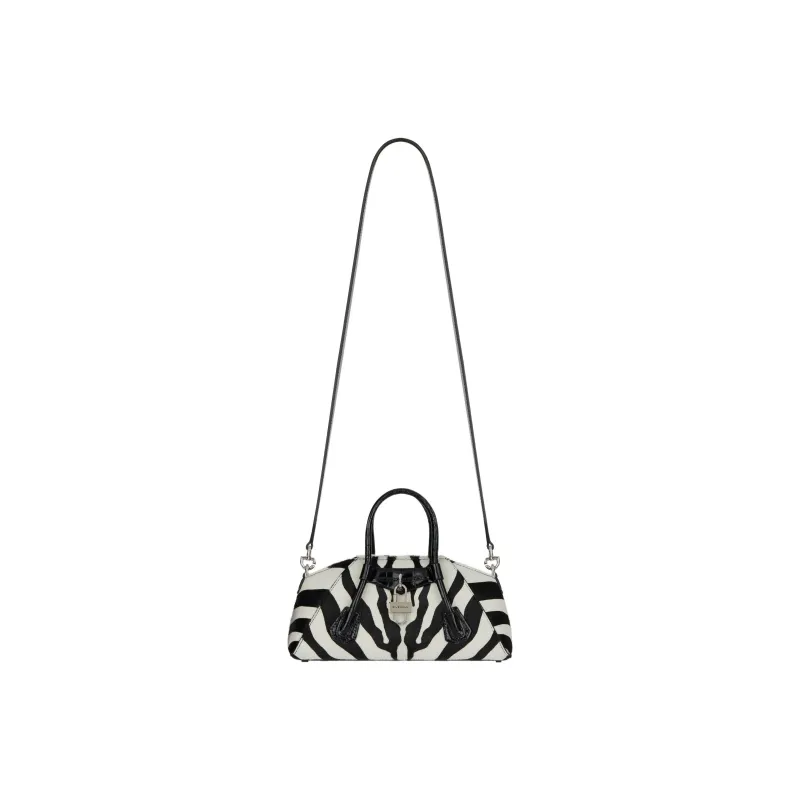 GIVENCHY Antigona Cow Leather Shoulder Bag Crossbody Bag Handbag Mini Women's Black/White-3