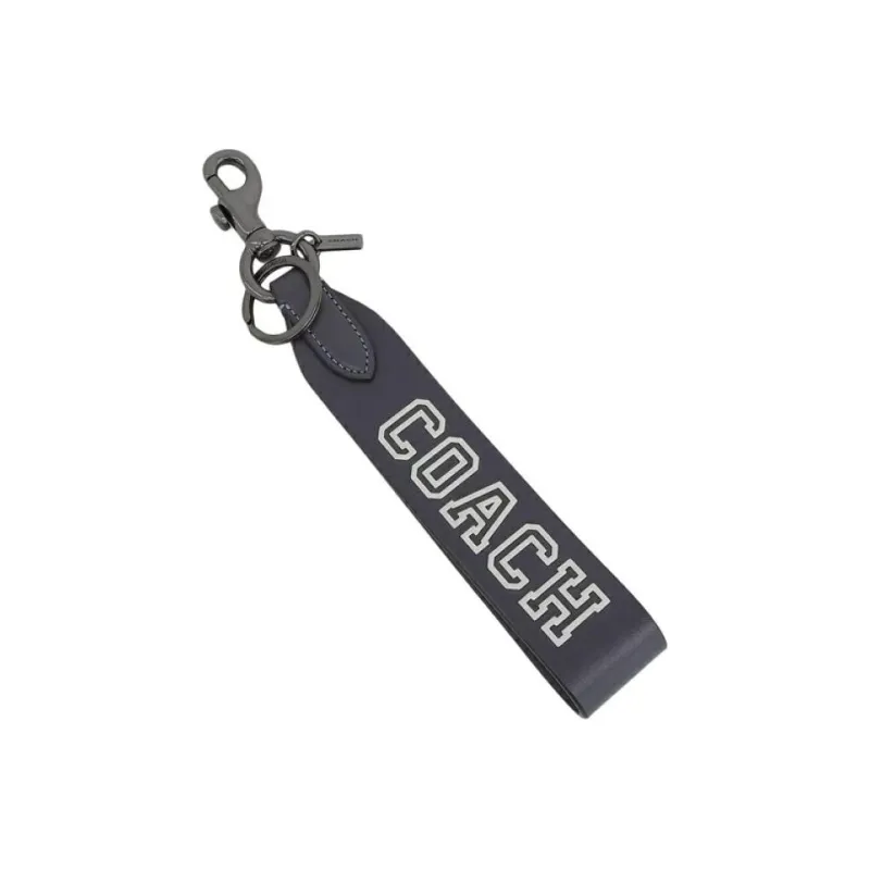 COACH Refined Calfskin Keychain Bag Charm Bag Accessory Men's Black-2