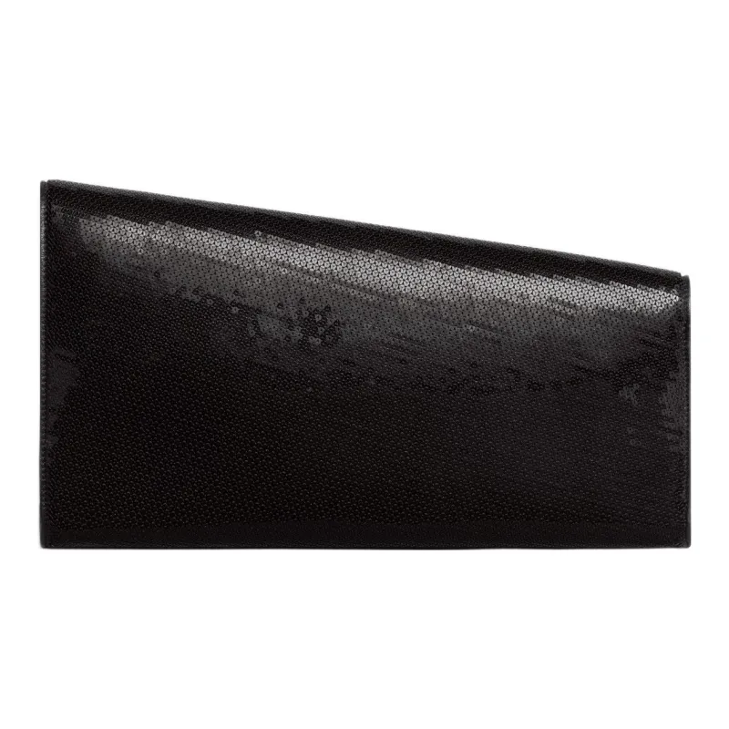 CELINE Triomphe Sheepskin Embellished With Sequins Clutch Women's Black-1